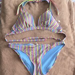 Aerie Multicolor Striped Bikini